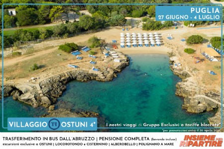 Puglia: Viaggio in bus, soggiorno TH Resort Ostuni incluse escursioni
